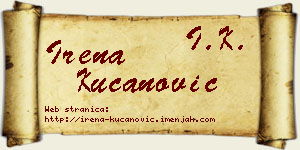 Irena Kucanović vizit kartica